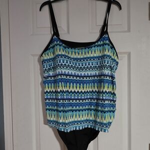 Two NWOT Apt. 9 Faux Tankini One Piece Suits Size 3x